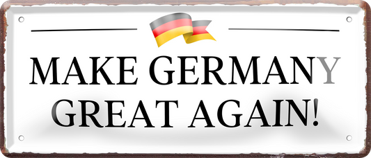 4252024256758		 ''Make Germany great again (weiß)''
Schilderstore24 Blechschilder sind perfekt als Geschenk zu Weihnachten, Geburtstage, Feiern, Partys,, Hochzeit. Jederzeit stilvoll im Wohnzimmer, Partykeller, Garage, Praxis, Büro, germany, zitat Bundesland Deutschland Länder Kultur Staatsgebiet Sprache tradition hauptstadt minister politik