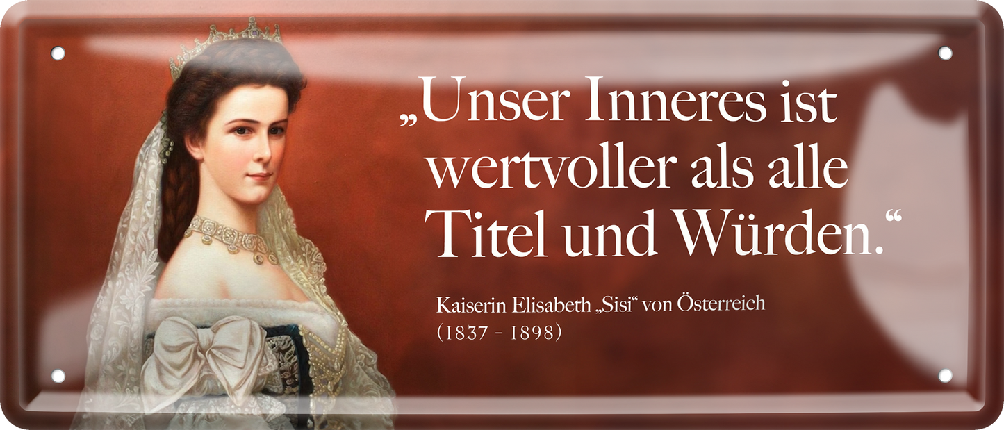 4252024256826		 ''Unser Inneres ist wertvoller als alle Titel''
Schilderstore24 Blechschilder sind perfekt als Geschenk zu Weihnachten, Geburtstage, Feiern, Partys , Hochzeit. Jederzeit stilvoll im Wohnzimmer, Partykeller, Garage, zitat Philosophie, liebe Weisheiten Leben Sprichwörter Tipp wahrheit sprichwort tiefsinnig ratschlag