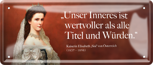 4252024256826		 ''Unser Inneres ist wertvoller als alle Titel''
Schilderstore24 Blechschilder sind perfekt als Geschenk zu Weihnachten, Geburtstage, Feiern, Partys , Hochzeit. Jederzeit stilvoll im Wohnzimmer, Partykeller, Garage, zitat Philosophie, liebe Weisheiten Leben Sprichwörter Tipp wahrheit sprichwort tiefsinnig ratschlag
