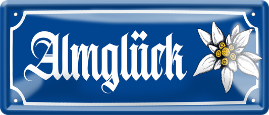 4252024256567		 ''Almglück''
Schilderstore24 Blechschilder sind perfekt als Geschenk. Jederzeit stilvoll im Wohnzimmer, Partykeller, Garage, Praxis, Büro, Café, zitate Berge Reisen Wandern Outdoor Natur Urlaub sehenswürdigkeiten tal freizeit sport