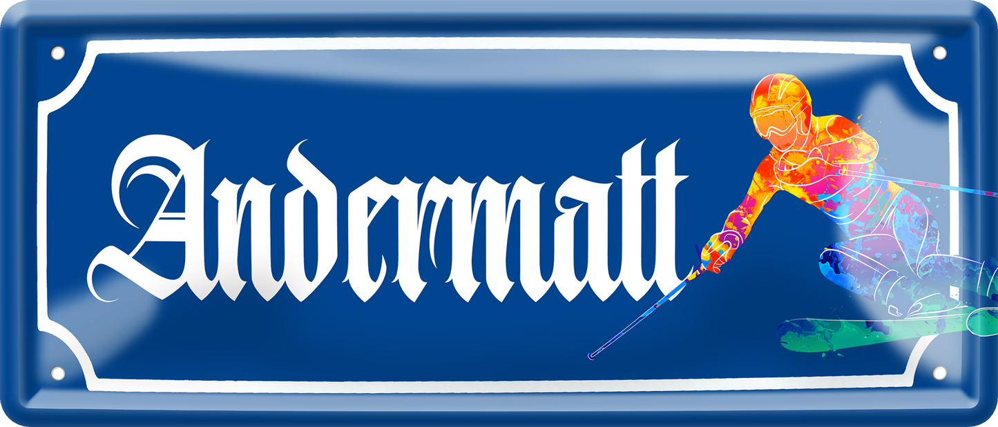 4252024256925		 ''Andermatt (ski)''
Schilderstore24 Blechschilder sind perfekt als Geschenk zu Weihnachten, Geburtstage, Feiern, Partys, Grillabende, Hochzeit. Jederzeit stilvoll im Wohnzimmer, Partykeller, Garage, reiseziel, städte, see, zitat Berge Reisen Wandern Outdoor Natur Urlaub sehenswürdigkeiten insel paradies