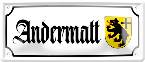 4252024256932		 ''Andermatt (wappen)''
Schilderstore24 Blechschilder sind perfekt als Geschenk zu Weihnachten, Geburtstage, Feiern, Partys, Grillabende, Hochzeit. Jederzeit stilvoll im Wohnzimmer, Partykeller, Garage, reiseziel, städte, see, zitat Berge Reisen Wandern Outdoor Natur Urlaub sehenswürdigkeiten insel paradies