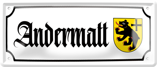 4252024256932		 ''Andermatt (wappen)''
Schilderstore24 Blechschilder sind perfekt als Geschenk zu Weihnachten, Geburtstage, Feiern, Partys, Grillabende, Hochzeit. Jederzeit stilvoll im Wohnzimmer, Partykeller, Garage, reiseziel, städte, see, zitat Berge Reisen Wandern Outdoor Natur Urlaub sehenswürdigkeiten insel paradies