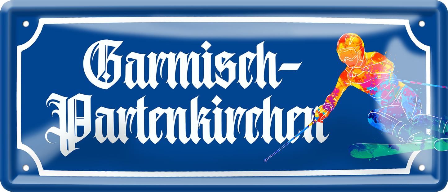 4252024257120		 ''Garmisch-Partenkichen (ski)''
Schilderstore24 Blechschilder sind perfekt als Geschenk zu Weihnachten, Geburtstage, Feiern, Partys, Grillabende, Hochzeit. Jederzeit stilvoll im Wohnzimmer, Partykeller, Garage, reiseziel, städte, see, zitat Berge Reisen Wandern Outdoor Natur Urlaub sehenswürdigkeiten insel paradies