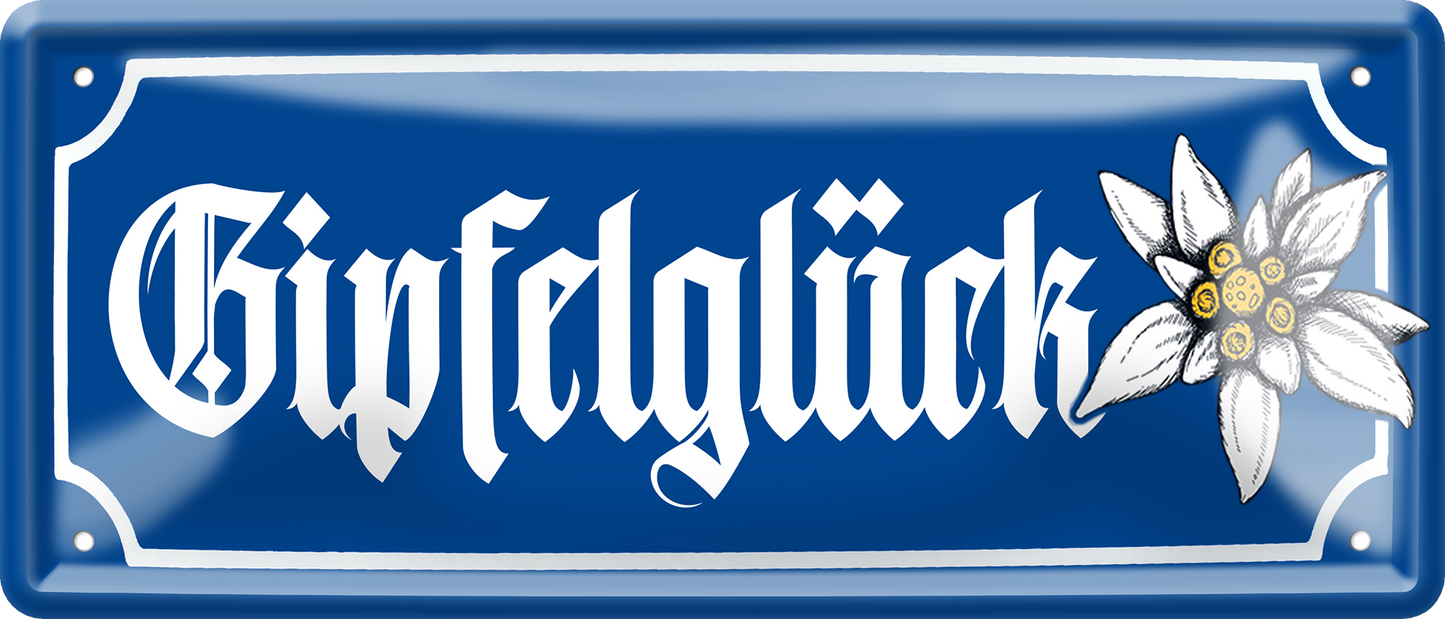 4252024256628		 ''Gipfelglück''
Schilderstore24 Blechschilder sind perfekt als Geschenk. Jederzeit stilvoll im Wohnzimmer, Partykeller, Garage, Praxis, Büro, Café, zitate Berge Reisen Wandern Outdoor Natur Urlaub sehenswürdigkeiten tal freizeit sport