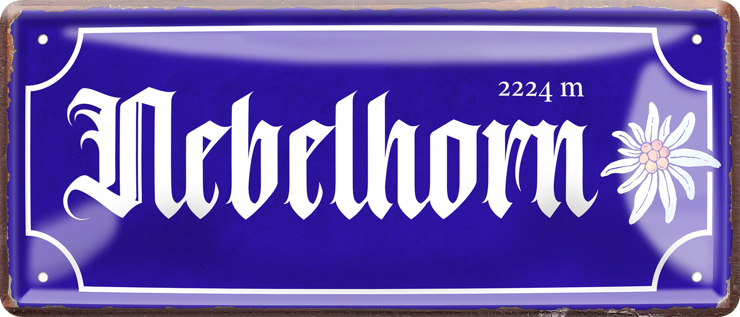 4252024256642		 ''Nebelhorn (blau)''
Schilderstore24 Blechschilder sind perfekt als Geschenk. Jederzeit stilvoll im Wohnzimmer, Partykeller, Garage, Praxis, Büro, Café, zitate Berge Reisen Wandern Outdoor Natur Urlaub sehenswürdigkeiten tal freizeit sport