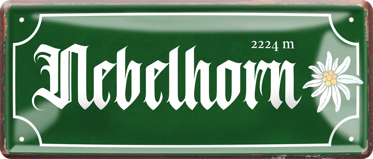 4252024256659		 ''Nebelhorn (braun)''
Schilderstore24 Blechschilder sind perfekt als Geschenk. Jederzeit stilvoll im Wohnzimmer, Partykeller, Garage, Praxis, Büro, Café, zitate Berge Reisen Wandern Outdoor Natur Urlaub sehenswürdigkeiten tal freizeit sport