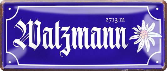 4252024256673		 ''Watzmann (blau)''
 Schilderstore24 Blechschilder sind perfekt als Geschenk. Jederzeit stilvoll im Wohnzimmer, Partykeller, Garage, Praxis, Büro, Café, zitate Berge Reisen Wandern Outdoor Natur Urlaub sehenswürdigkeiten tal freizeit sport