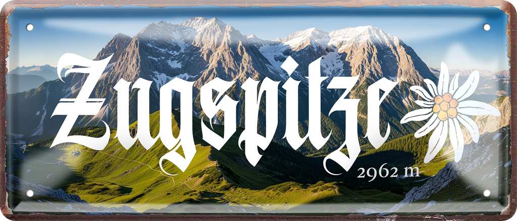 Blechschild ''Zugspitze'' 28x12cm