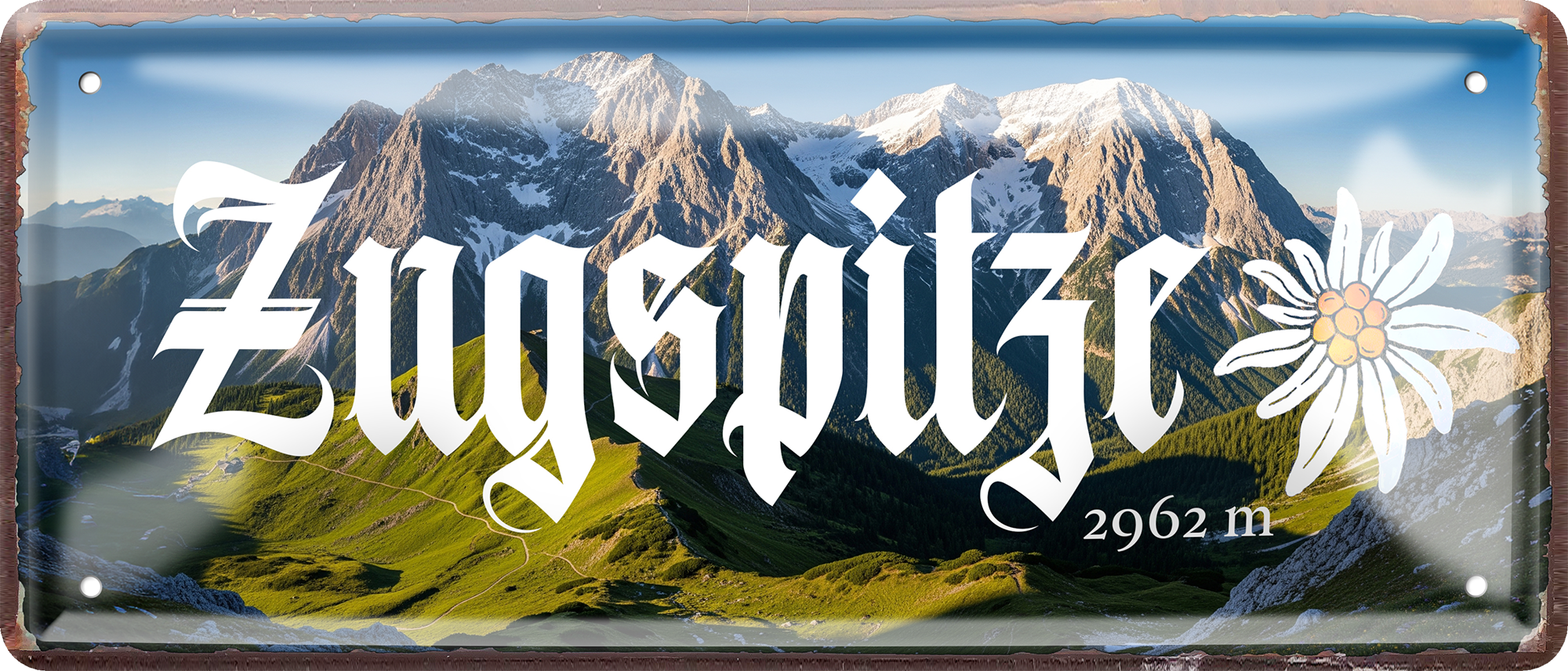 Blechschild ''Zugspitze'' 28x12cm