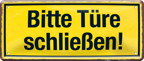 4252024260977		 ''Bitte Türe schließen!''
Schilderstore24 Blechschilder sind perfekt als Geschenk zu Weihnachten, Geburtstage, Feiern, Partys, Grillabende, Namenstag, Feiertag, Hochzeit. Jederzeit stilvoll im Wohnzimmer, Partykeller, Garage, Praxis, Büro, Café, zitate Küche Haushalt Willkommen Eigenheim heim essen haus kochen herzlich Zuhause putzen