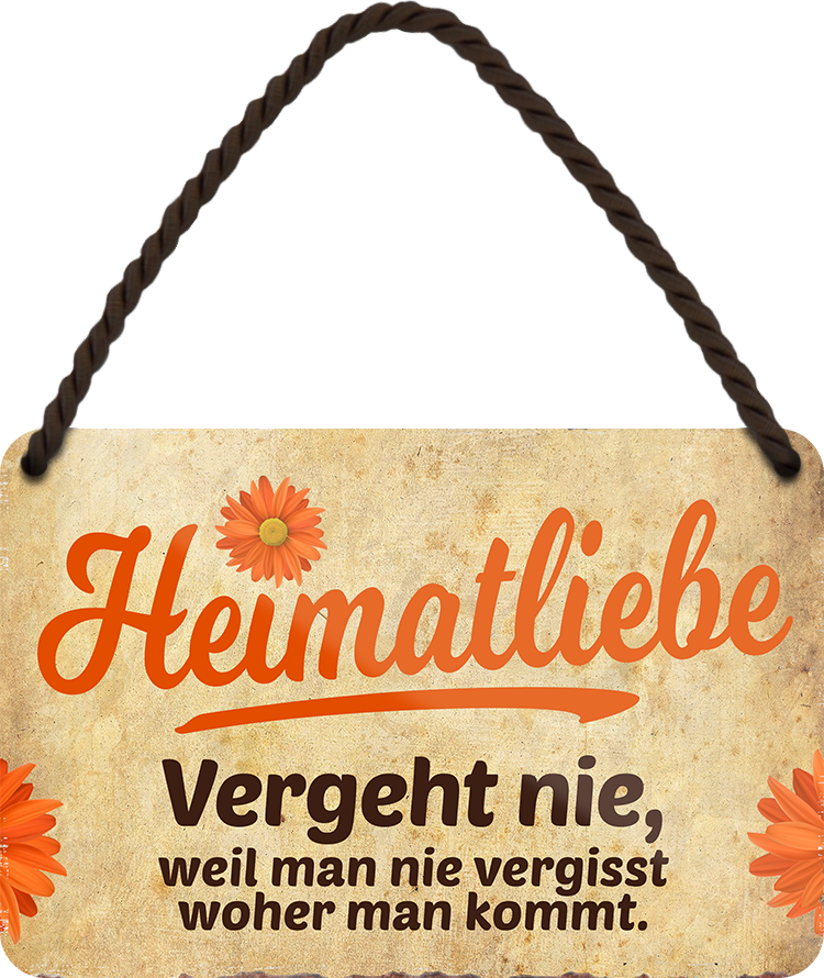4252024243482	Schilderstore24 	 ''Heimatliebe vergeht nie'' Schilderstore24 Blechschilder sind perfekt als Geschenk zu Weihnachten, Geburtstage, Feiern, Partys, Grillabende, Namenstag, Feiertag, Mädelsabend, Hochzeit. Jederzeit stilvoll im Wohnzimmer, Partykeller, Garage, Praxis, Büro, Café, Hauseingang Landschaften Orte Städte Länder Urlaub See berge burgen schloss tal heimat zuhause freizeit