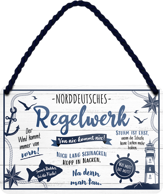 4252024243178	Schilderstore24 	 ''Norddeutsches Regelwerk'' Schilderstore24 Blechschilder sind perfekt als Geschenk zu Weihnachten, Geburtstage, Feiern, Partys, Grillabende, Namenstag, Feiertag, Mädelsabend, Hochzeit. Jederzeit stilvoll im Wohnzimmer, Partykeller, Garage, Praxis, Büro, Café, Hauseingang Meer Urlaub Sommer Sandstrand meer wasser strand sand urlaub ferien