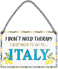 4252024243291	Schilderstore24 	 ''I don't need therapy Italy (beige)'' Schilderstore24 Blechschilder sind perfekt als Geschenk zu Weihnachten, Geburtstage, Feiern, Partys, Grillabende, Namenstag, Feiertag, Mädelsabend, Hochzeit. Jederzeit stilvoll im Wohnzimmer, Partykeller, Garage, Praxis, Büro, Café, Hauseingang Landschaften Orte Städte Länder Urlaub See berge burgen schloss tal denkmal freizeit meer