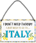4252024243291	Schilderstore24 	 ''I don't need therapy Italy (beige)'' Schilderstore24 Blechschilder sind perfekt als Geschenk zu Weihnachten, Geburtstage, Feiern, Partys, Grillabende, Namenstag, Feiertag, Mädelsabend, Hochzeit. Jederzeit stilvoll im Wohnzimmer, Partykeller, Garage, Praxis, Büro, Café, Hauseingang Landschaften Orte Städte Länder Urlaub See berge burgen schloss tal denkmal freizeit meer