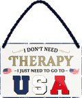 4252024243437	Schilderstore24 	 ''I don't need therapy USA'' Schilderstore24 Blechschilder sind perfekt als Geschenk zu Weihnachten, Geburtstage, Feiern, Partys, Grillabende, Namenstag, Feiertag, Mädelsabend, Hochzeit. Jederzeit stilvoll im Wohnzimmer, Partykeller, Garage, Praxis, Büro, Café, Hauseingang Landschaften Orte Städte Länder Urlaub See berge burgen schloss tal denkmal freizeit meer
