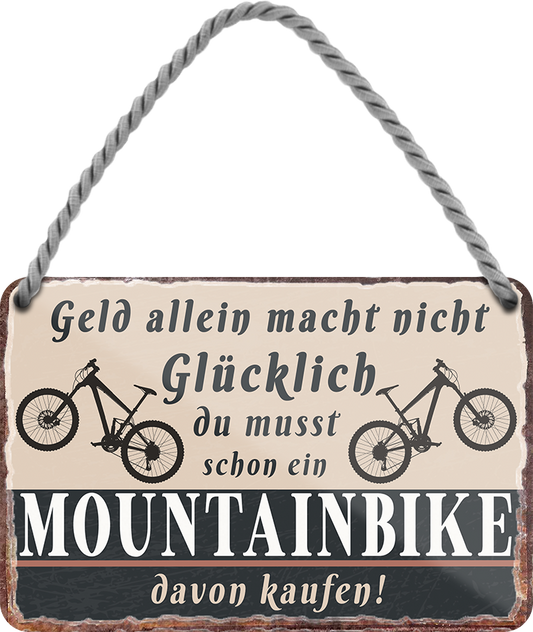 4252024242881	Schilderstore24 	 ''Geld allein macht nicht glücklich Mountainbike (ohne fahrer)'' Schilderstore24 Blechschilder sind perfekt als Geschenk zu Weihnachten, Geburtstage, Feiern, Partys, Grillabende, Namenstag, Feiertag, Mädelsabend, Hochzeit. Jederzeit stilvoll im Wohnzimmer, Partykeller, Garage, Praxis, Büro, Café, Hauseingang Fahrrad Rad Bike Tour Radeln Downhill Radtour zweirad reifen ausflug freizeit