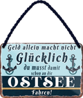 4252024243154	Schilderstore24 	 ''Geld allein macht nicht glücklich Ostsee (anker)'' Schilderstore24 Blechschilder sind perfekt als Geschenk zu Weihnachten, Geburtstage, Feiern, Partys, Grillabende, Namenstag, Feiertag, Mädelsabend, Hochzeit. Jederzeit stilvoll im Wohnzimmer, Partykeller, Garage, Praxis, Büro, Café, Hauseingang Meer Urlaub Sommer Sandstrand meer wasser strand sand urlaub ferien