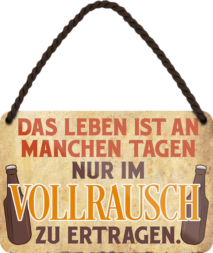 4252024248272	Schilderstore24 	 ''Das Leben ist an manchen Tagen Vollrausch'' Schilderstore24 Blechschilder sind perfekt als Geschenk zu Weihnachten, Geburtstage, Feiern, Partys, Grillabende, Namenstag, Feiertag, Mädelsabend, Hochzeit. Jederzeit stilvoll im Wohnzimmer, Partykeller, Garage, Praxis, Büro, Café, Hauseingang Alkohol Kasten Bier Saufen Getränk Bier Alkohol schaumkrone promille hopfen