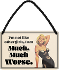 4252024248593		 ''I'm not like other girls. I'm Much, Much Worse'' Schilderstore24 Blechschilder sind perfekt als Geschenk zu Weihnachten, Geburtstage, Feiern, Partys, Grillabende, Namenstag, Feiertag, Mädelsabend, Hochzeit. Jederzeit stilvoll im Wohnzimmer, Partykeller, Garage, Praxis, Büro, Café, Hauseingang Star Berühmtheit Schauspieler Promi comedy film tv filmrolle politiker