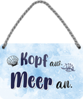 4252024248609		 ''Kopf aus. Meer an'' Schilderstore24 Blechschilder sind perfekt als Geschenk zu Weihnachten, Geburtstage, Feiern, Partys, Grillabende, Namenstag, Feiertag, Mädelsabend, Hochzeit. Jederzeit stilvoll im Wohnzimmer, Partykeller, Garage, Praxis, Büro, Café, Hauseingang Meer Urlaub Sommer Sandstrand meer wasser strand sand urlaub ferien
