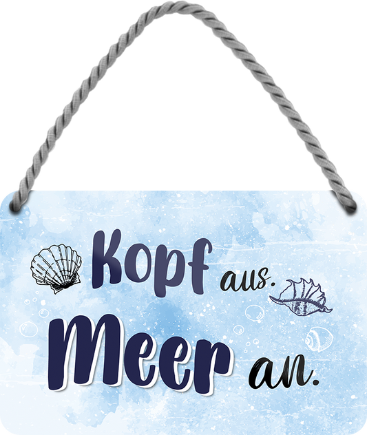 4252024248609		 ''Kopf aus. Meer an'' Schilderstore24 Blechschilder sind perfekt als Geschenk zu Weihnachten, Geburtstage, Feiern, Partys, Grillabende, Namenstag, Feiertag, Mädelsabend, Hochzeit. Jederzeit stilvoll im Wohnzimmer, Partykeller, Garage, Praxis, Büro, Café, Hauseingang Meer Urlaub Sommer Sandstrand meer wasser strand sand urlaub ferien