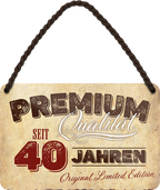 4252024248364		 ''Premium Qualität 40 Jahre'' Schilderstore24 Blechschilder sind perfekt als Geschenk zu Weihnachten, Geburtstage, Feiern, Partys, Grillabende, Namenstag, Feiertag, Mädelsabend, Hochzeit. Jederzeit stilvoll im Wohnzimmer, Partykeller, Garage, Praxis, Büro, Café, Hauseingang Familie Zuhause Eltern Geschwister oma opa familie mama papa geschwister