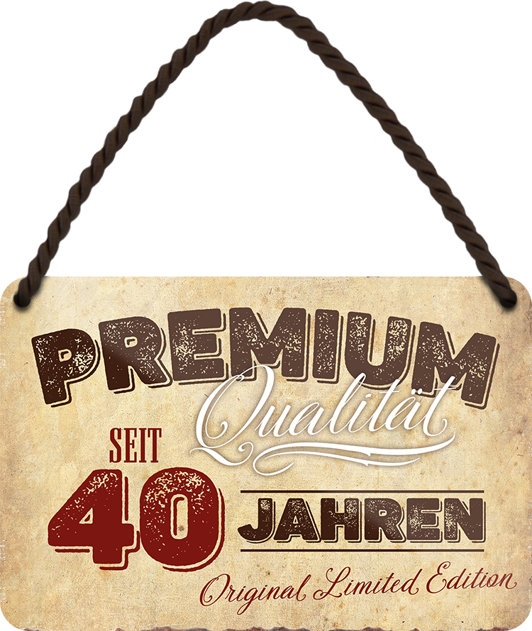 4252024248364		 ''Premium Qualität 40 Jahre'' Schilderstore24 Blechschilder sind perfekt als Geschenk zu Weihnachten, Geburtstage, Feiern, Partys, Grillabende, Namenstag, Feiertag, Mädelsabend, Hochzeit. Jederzeit stilvoll im Wohnzimmer, Partykeller, Garage, Praxis, Büro, Café, Hauseingang Familie Zuhause Eltern Geschwister oma opa familie mama papa geschwister