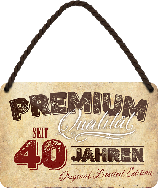 4252024248364		 ''Premium Qualität 40 Jahre'' Schilderstore24 Blechschilder sind perfekt als Geschenk zu Weihnachten, Geburtstage, Feiern, Partys, Grillabende, Namenstag, Feiertag, Mädelsabend, Hochzeit. Jederzeit stilvoll im Wohnzimmer, Partykeller, Garage, Praxis, Büro, Café, Hauseingang Familie Zuhause Eltern Geschwister oma opa familie mama papa geschwister