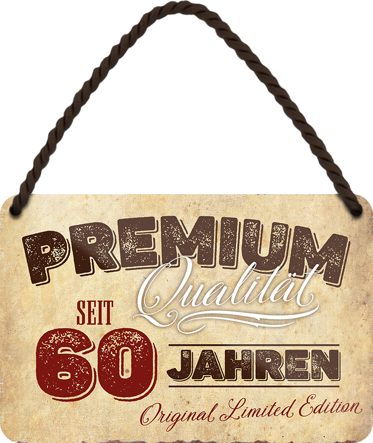 4252024248388		 ''Premium Qualität 60 Jahre'' Schilderstore24 Blechschilder sind perfekt als Geschenk zu Weihnachten, Geburtstage, Feiern, Partys, Grillabende, Namenstag, Feiertag, Mädelsabend, Hochzeit. Jederzeit stilvoll im Wohnzimmer, Partykeller, Garage, Praxis, Büro, Café, Hauseingang Familie Zuhause Eltern Geschwister oma opa familie mama papa geschwister