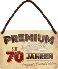 4252024248395		 ''Premium Qualität 70 Jahre'' Schilderstore24 Blechschilder sind perfekt als Geschenk zu Weihnachten, Geburtstage, Feiern, Partys, Grillabende, Namenstag, Feiertag, Mädelsabend, Hochzeit. Jederzeit stilvoll im Wohnzimmer, Partykeller, Garage, Praxis, Büro, Café, Hauseingang Familie Zuhause Eltern Geschwister oma opa familie mama papa geschwister
