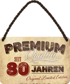 4252024248401		 ''Premium Qualität 80 Jahre'' Schilderstore24 Blechschilder sind perfekt als Geschenk zu Weihnachten, Geburtstage, Feiern, Partys, Grillabende, Namenstag, Feiertag, Mädelsabend, Hochzeit. Jederzeit stilvoll im Wohnzimmer, Partykeller, Garage, Praxis, Büro, Café, Hauseingang Familie Zuhause Eltern Geschwister oma opa familie mama papa geschwister