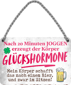 4252024250886		 ''Nach 20 min Joggen Glückhormone Bier'' Schilderstore24 Blechschilder sind perfekt als Geschenk zu Weihnachten, Geburtstage, Feiern, Partys, Grillabende, Namenstag, Feiertag, Mädelsabend, Hochzeit. Jederzeit stilvoll im Wohnzimmer, Partykeller, Garage, Praxis, Büro, Café, Hauseingang Alkohol Kasten Bier Saufen Getränk Bier Alkohol schaumkrone promille hopfen