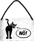 4252024251098		 ''NÖ (Katze)'' Schilderstore24 Blechschilder sind perfekt als Geschenk zu Weihnachten, Geburtstage, Feiern, Partys, Grillabende, Namenstag, Feiertag, Mädelsabend, Hochzeit Wohnzimmer, Partykeller, Garage, Praxis, Büro, Café, Hauseingang Haustier Tier Freund knuddelig Zuhause Katze Hund Hamster Meerschwein haustiere
