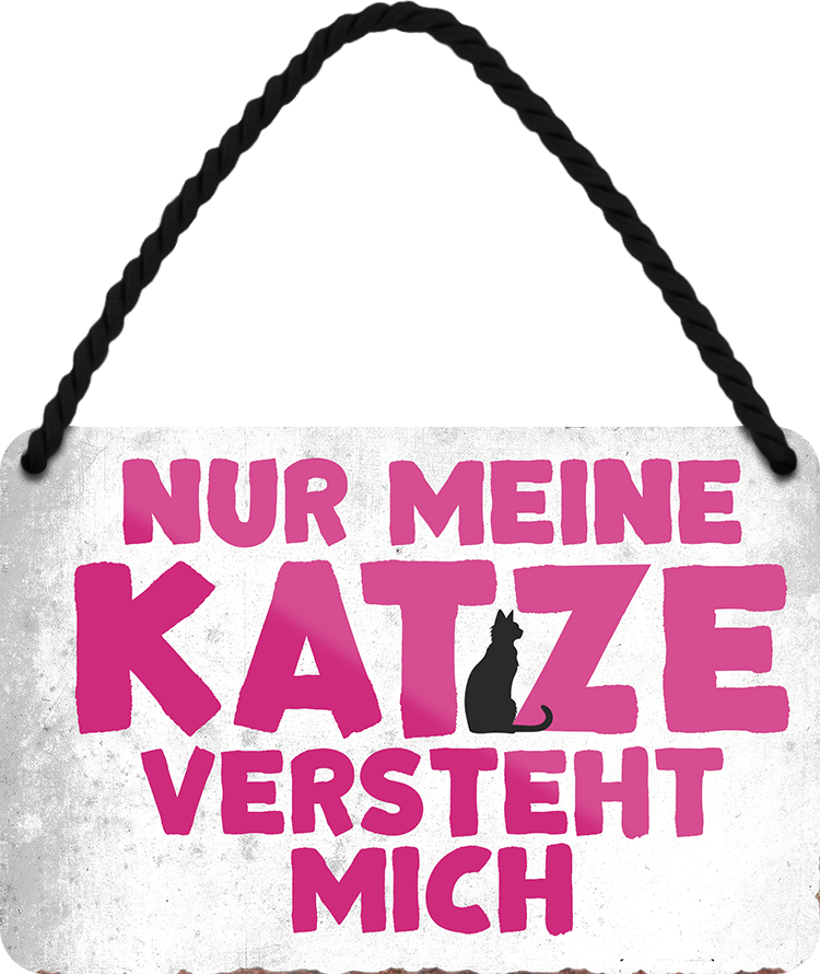 4252024251104		 ''Nur meine Katze versteht mich'' Schilderstore24 Blechschilder sind perfekt als Geschenk zu Weihnachten, Geburtstage, Feiern, Partys, Grillabende, Namenstag, Feiertag, Mädelsabend, Hochzeit Wohnzimmer, Partykeller, Garage, Praxis, Büro, Café, Hauseingang Haustier Tier Freund knuddelig Zuhause Katze Hund Hamster Meerschwein haustiere