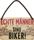 4252024251289		 ''Echte Männer sind Biker (braun)'' Schilderstore24 Blechschilder sind perfekt als Geschenk zu Weihnachten, Geburtstage, Feiern, Partys, Grillabende, Namenstag, Feiertag, Mädelsabend, Hochzeit. Jederzeit stilvoll im Wohnzimmer, Partykeller, Garage, Praxis, Büro, Café, Hauseingang Mechaniker Auto Motorrad Werkstatt auto lkw brummi tüfteln schrauber