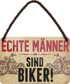 4252024251289		 ''Echte Männer sind Biker (braun)'' Schilderstore24 Blechschilder sind perfekt als Geschenk zu Weihnachten, Geburtstage, Feiern, Partys, Grillabende, Namenstag, Feiertag, Mädelsabend, Hochzeit. Jederzeit stilvoll im Wohnzimmer, Partykeller, Garage, Praxis, Büro, Café, Hauseingang Mechaniker Auto Motorrad Werkstatt auto lkw brummi tüfteln schrauber