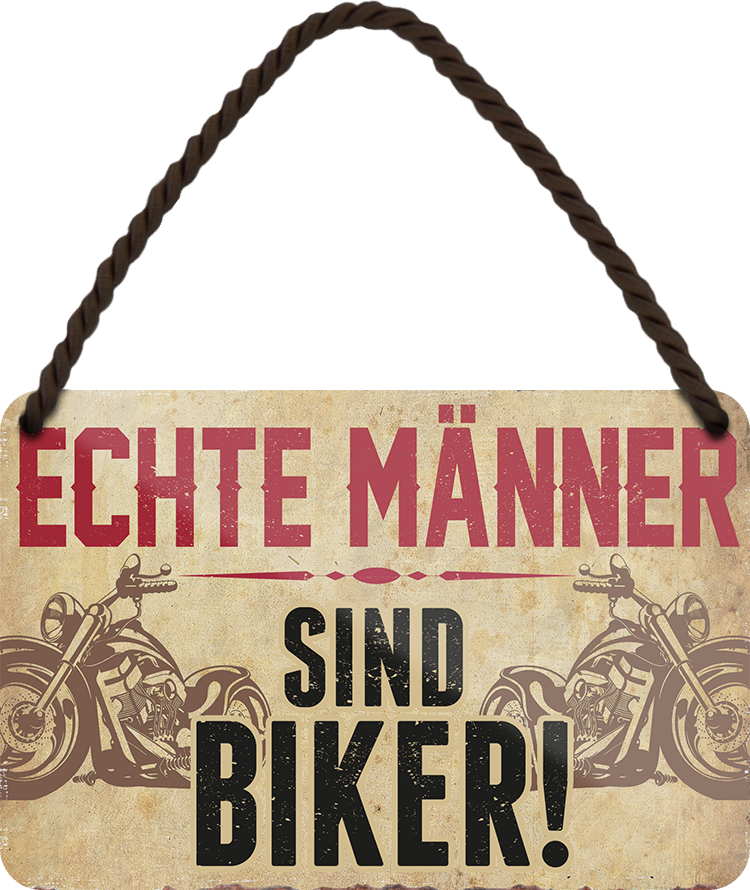 4252024251289		 ''Echte Männer sind Biker (braun)'' Schilderstore24 Blechschilder sind perfekt als Geschenk zu Weihnachten, Geburtstage, Feiern, Partys, Grillabende, Namenstag, Feiertag, Mädelsabend, Hochzeit. Jederzeit stilvoll im Wohnzimmer, Partykeller, Garage, Praxis, Büro, Café, Hauseingang Mechaniker Auto Motorrad Werkstatt auto lkw brummi tüfteln schrauber