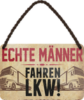 4252024251272		 ''Echte Männer fahren LKW (braun)'' Schilderstore24 Blechschilder sind perfekt als Geschenk zu Weihnachten, Geburtstage, Feiern, Partys, Grillabende, Namenstag, Feiertag, Mädelsabend, Hochzeit. Jederzeit stilvoll im Wohnzimmer, Partykeller, Garage, Praxis, Büro, Café, Hauseingang Mechaniker Auto Motorrad Werkstatt auto lkw brummi tüfteln schrauber