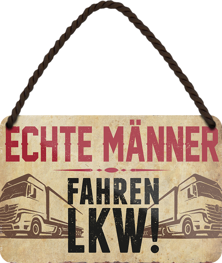 4252024251272		 ''Echte Männer fahren LKW (braun)'' Schilderstore24 Blechschilder sind perfekt als Geschenk zu Weihnachten, Geburtstage, Feiern, Partys, Grillabende, Namenstag, Feiertag, Mädelsabend, Hochzeit. Jederzeit stilvoll im Wohnzimmer, Partykeller, Garage, Praxis, Büro, Café, Hauseingang Mechaniker Auto Motorrad Werkstatt auto lkw brummi tüfteln schrauber