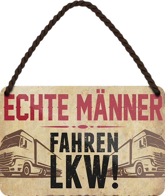 4252024251272		 ''Echte Männer fahren LKW (braun)'' Schilderstore24 Blechschilder sind perfekt als Geschenk zu Weihnachten, Geburtstage, Feiern, Partys, Grillabende, Namenstag, Feiertag, Mädelsabend, Hochzeit. Jederzeit stilvoll im Wohnzimmer, Partykeller, Garage, Praxis, Büro, Café, Hauseingang Mechaniker Auto Motorrad Werkstatt auto lkw brummi tüfteln schrauber