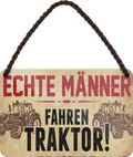 4252024251265		 ''Echte Männer fahren Traktor (braun)'' Schilderstore24 Blechschilder sind perfekt als Geschenk zu Weihnachten, Geburtstage, Feiern, Partys, Grillabende, Namenstag, Feiertag, Mädelsabend, Hochzeit. Jederzeit stilvoll im Wohnzimmer, Partykeller, Garage, Praxis, Büro, Café, Hauseingang Traktor Maschine Landmaschine Feld bauer landwirt landwirtschaft schlepper
