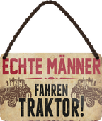 4252024251265		 ''Echte Männer fahren Traktor (braun)'' Schilderstore24 Blechschilder sind perfekt als Geschenk zu Weihnachten, Geburtstage, Feiern, Partys, Grillabende, Namenstag, Feiertag, Mädelsabend, Hochzeit. Jederzeit stilvoll im Wohnzimmer, Partykeller, Garage, Praxis, Büro, Café, Hauseingang Traktor Maschine Landmaschine Feld bauer landwirt landwirtschaft schlepper