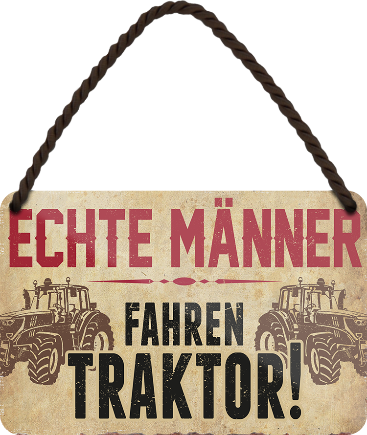 4252024251265		 ''Echte Männer fahren Traktor (braun)'' Schilderstore24 Blechschilder sind perfekt als Geschenk zu Weihnachten, Geburtstage, Feiern, Partys, Grillabende, Namenstag, Feiertag, Mädelsabend, Hochzeit. Jederzeit stilvoll im Wohnzimmer, Partykeller, Garage, Praxis, Büro, Café, Hauseingang Traktor Maschine Landmaschine Feld bauer landwirt landwirtschaft schlepper