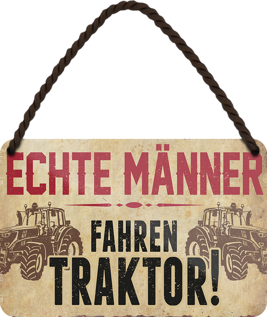 4252024251265		 ''Echte Männer fahren Traktor (braun)'' Schilderstore24 Blechschilder sind perfekt als Geschenk zu Weihnachten, Geburtstage, Feiern, Partys, Grillabende, Namenstag, Feiertag, Mädelsabend, Hochzeit. Jederzeit stilvoll im Wohnzimmer, Partykeller, Garage, Praxis, Büro, Café, Hauseingang Traktor Maschine Landmaschine Feld bauer landwirt landwirtschaft schlepper