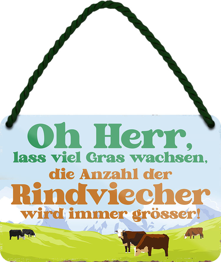 4252024250909		 ''Oh Herr lass Gras wachsen für Rindviecher'' Schilderstore24 Blechschilder sind perfekt als Geschenk zu Weihnachten, Geburtstage, Feiern, Partys, Grillabende, Namenstag, Feiertag, Mädelsabend, Hochzeit. Jederzeit stilvoll im Wohnzimmer, Partykeller, Garage, Praxis, Büro, Café, Hauseingang Büro Chef Angestellter Arbeit Job Arbeitsplatz Alltag Beruf Ausbildung