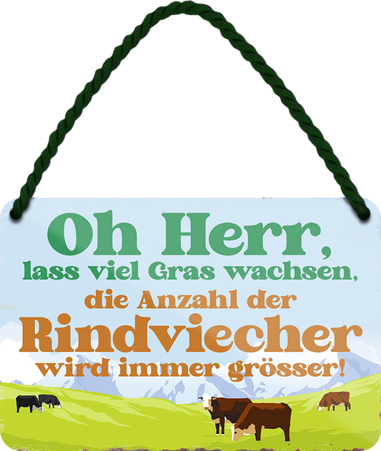 4252024250909		 ''Oh Herr lass Gras wachsen für Rindviecher'' Schilderstore24 Blechschilder sind perfekt als Geschenk zu Weihnachten, Geburtstage, Feiern, Partys, Grillabende, Namenstag, Feiertag, Mädelsabend, Hochzeit. Jederzeit stilvoll im Wohnzimmer, Partykeller, Garage, Praxis, Büro, Café, Hauseingang Büro Chef Angestellter Arbeit Job Arbeitsplatz Alltag Beruf Ausbildung