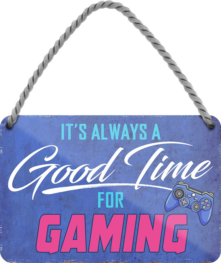 4252024251050		 ''Good time for Gaming'' Schilderstore24 Blechschilder sind perfekt als Geschenk zu Weihnachten, Geburtstage, Feiern, Partys, Grillabende, Namenstag, Feiertag, Mädelsabend, Hochzeit. Jederzeit stilvoll im Wohnzimmer, Partykeller, Garage, Praxis, Büro, Café, Hauseingang Freizeit PC Konsole Games Aktivitäten spiele zocken daddeln hobby technik