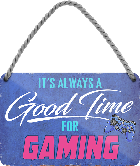 4252024251050		 ''Good time for Gaming'' Schilderstore24 Blechschilder sind perfekt als Geschenk zu Weihnachten, Geburtstage, Feiern, Partys, Grillabende, Namenstag, Feiertag, Mädelsabend, Hochzeit. Jederzeit stilvoll im Wohnzimmer, Partykeller, Garage, Praxis, Büro, Café, Hauseingang Freizeit PC Konsole Games Aktivitäten spiele zocken daddeln hobby technik