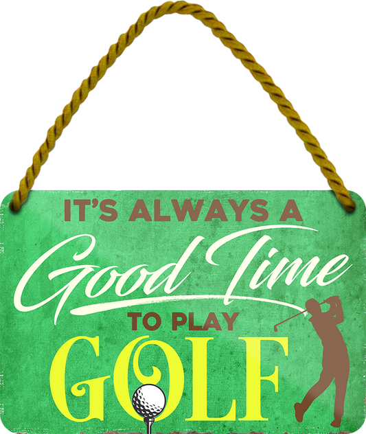 4252024251036		 ''Good time for Golf'' Schilderstore24 Blechschilder sind perfekt als Geschenk zu Weihnachten, Geburtstage, Feiern, Partys, Grillabende, Namenstag, Feiertag, Mädelsabend, Hochzeit. Jederzeit stilvoll im Wohnzimmer, Partykeller, Garage, Praxis, Büro, Café, Hauseingang Freizeit Sport Ballsport Aktivitäten golfplatz caddy kegeln golf hobby